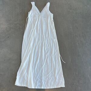 Vintage Y2K Sleeveless Lace Boho Fairy White Tank Top Maxi Slip Dress Medium